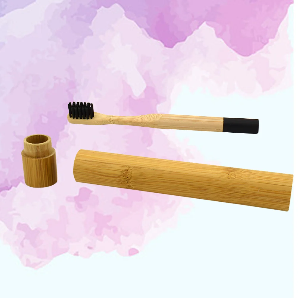 แปรงสีฟันไม้ไผ่ ย่อยสลายได้ ด้ามจับตามหลักสรีรศาสตร์ ขนแปรงนุ่ม แปรงสีฟันไม้ย่อยสลายได้ ไม่มีพีวีซี สีดำ