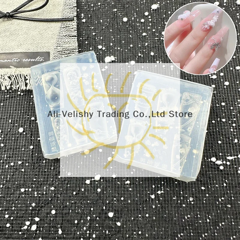 

New Silicone Nail Mold Hourglass Shape Rose Nail Seal Nail Decorations Nails DIY Design Nail Salon Stereoscopic Stamping Plate