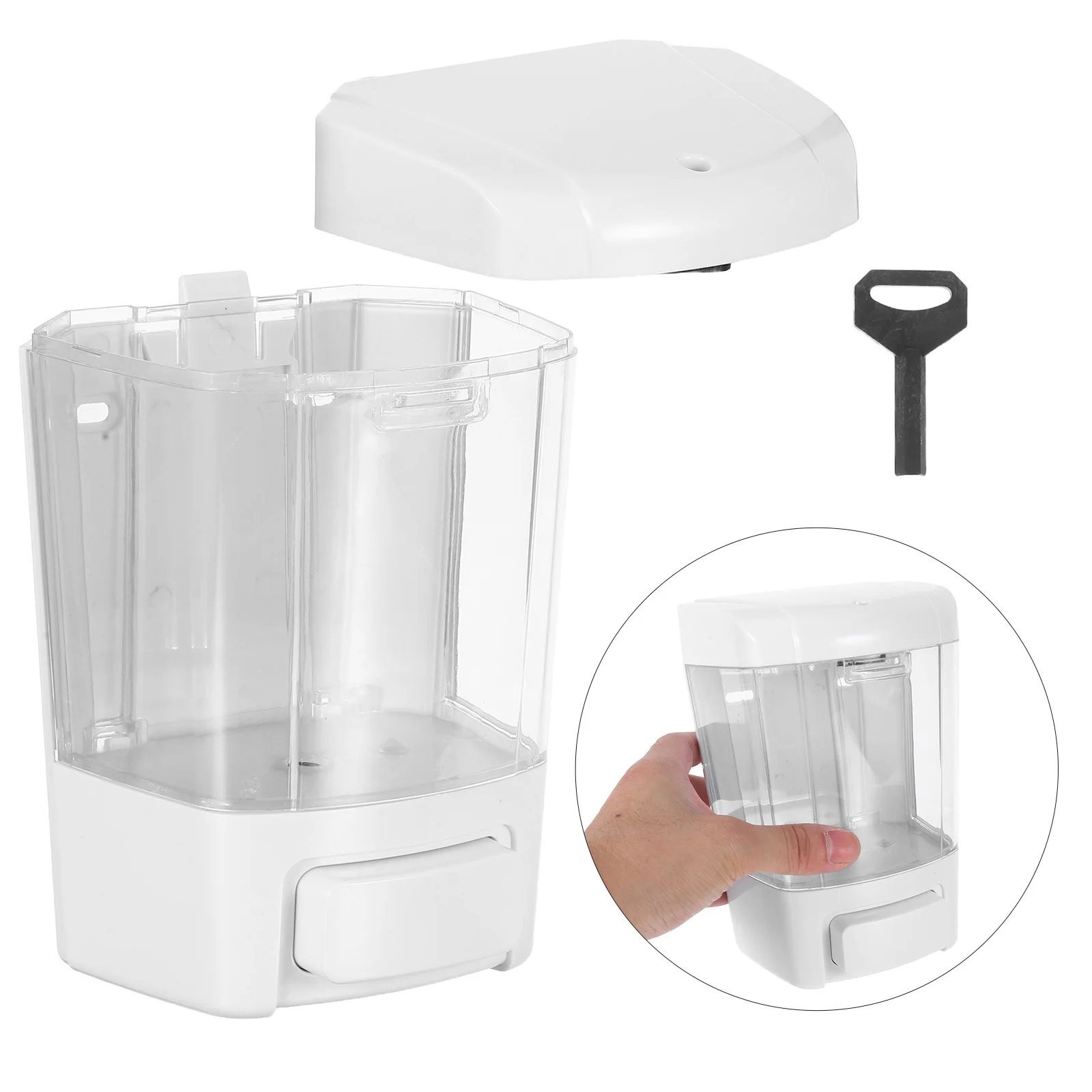 

Wall Mounted Soap Dispenser 800Ml Manual Liquid Pump for Bathroom Hotel Kitchen Hand Soap Shampoo Conditioner Container