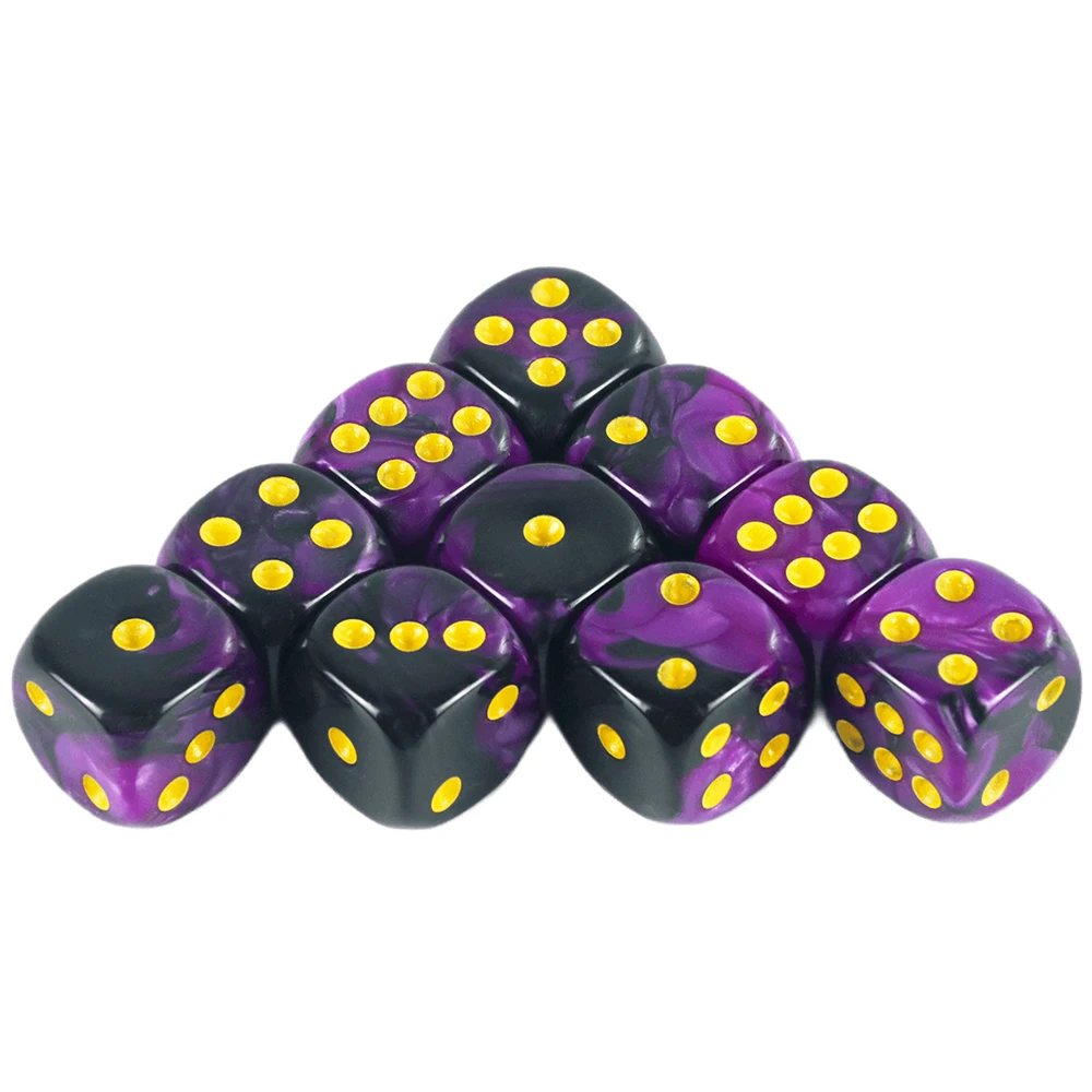 T&G 10pcs/set of 12mm D6 Gambling Dice with Gold Standard Dot for  Tabletop Game