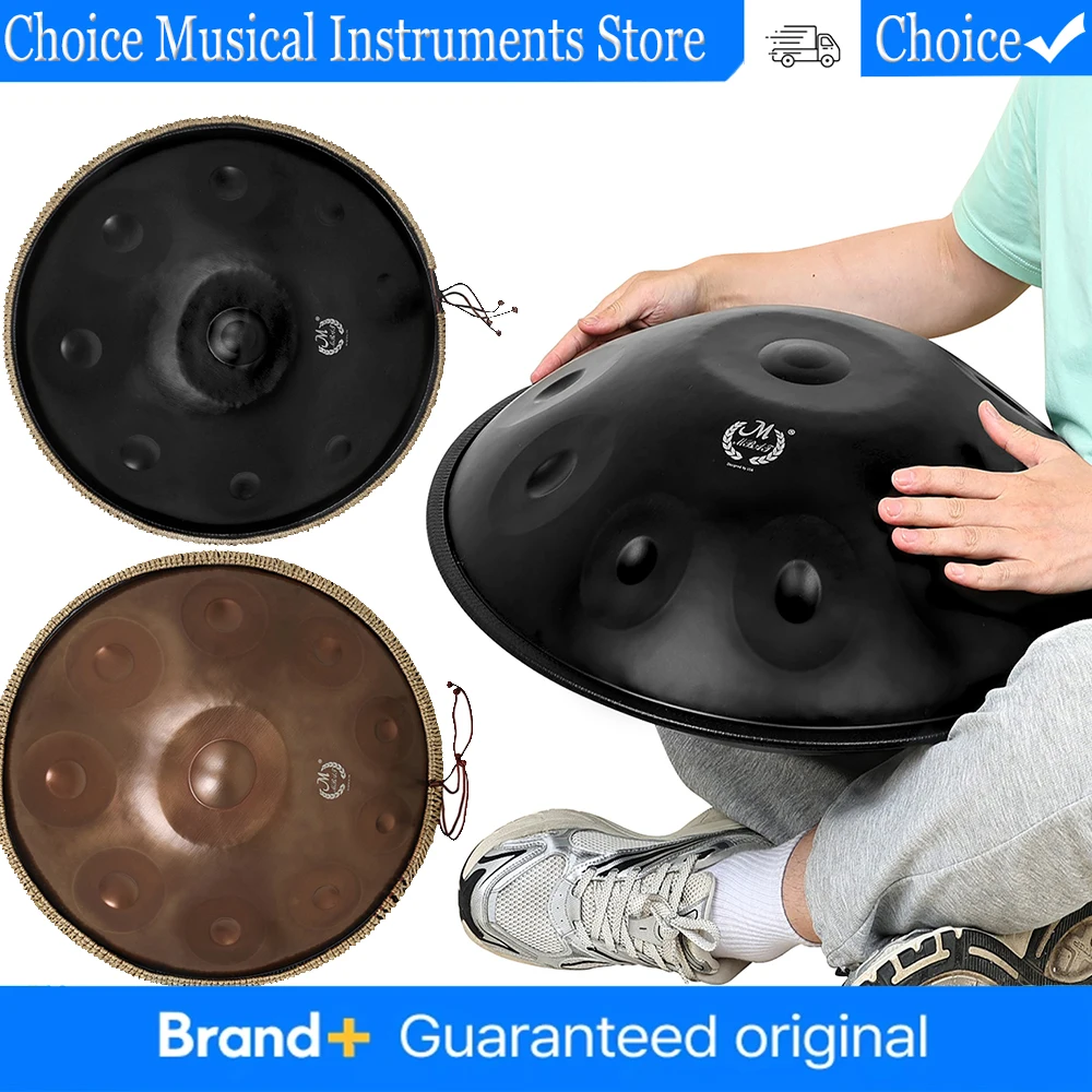 

22" D Minor Handpan Drum 10 Tone 432Hz Meditation Drum Steel Tongue Yoga Instrument Pro Performance with backpack&stand