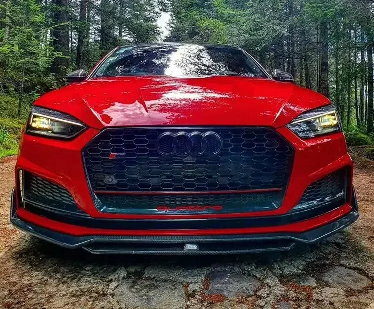 شفة مصد أمامي من ألياف الكربون ، ناشر خلفي ، جناح الصندوق ، غطاء تنورة جانبية ، طقم هيكل ، Audi A5 S5-ks