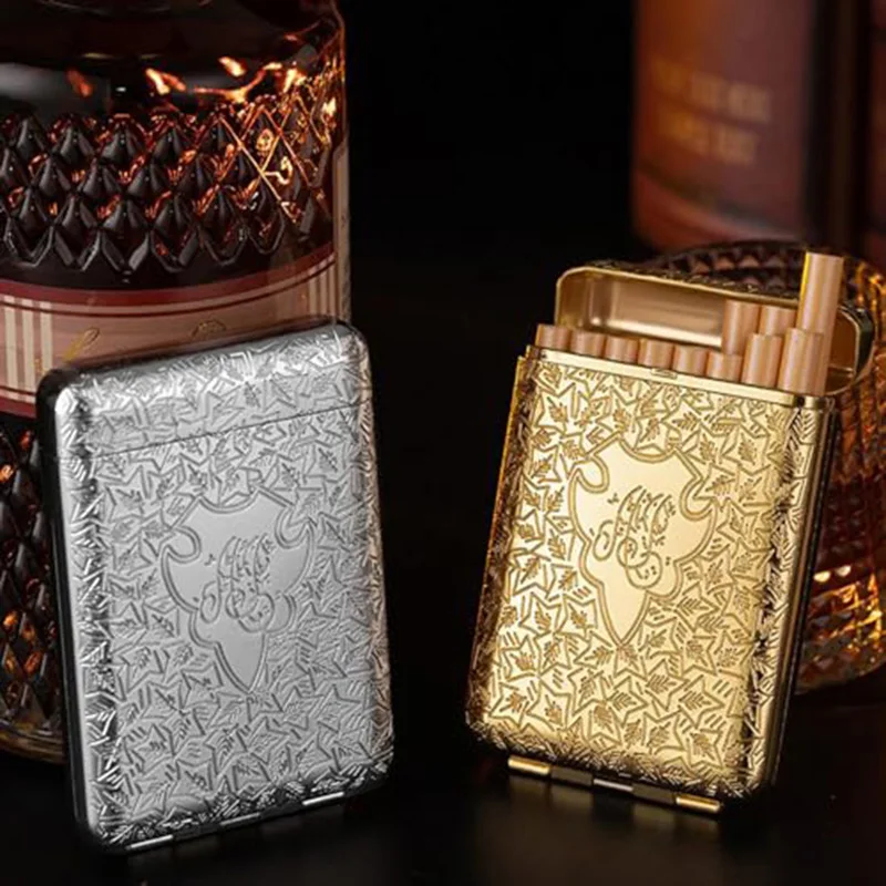 Luxuriöses Vintage-Zigarettenetui mit Gravur für Zigaretten, Aufbewahrungsbox, Shelby-Behälter, Taschenhalter, Rauchzubehör, Geschenke für Männer