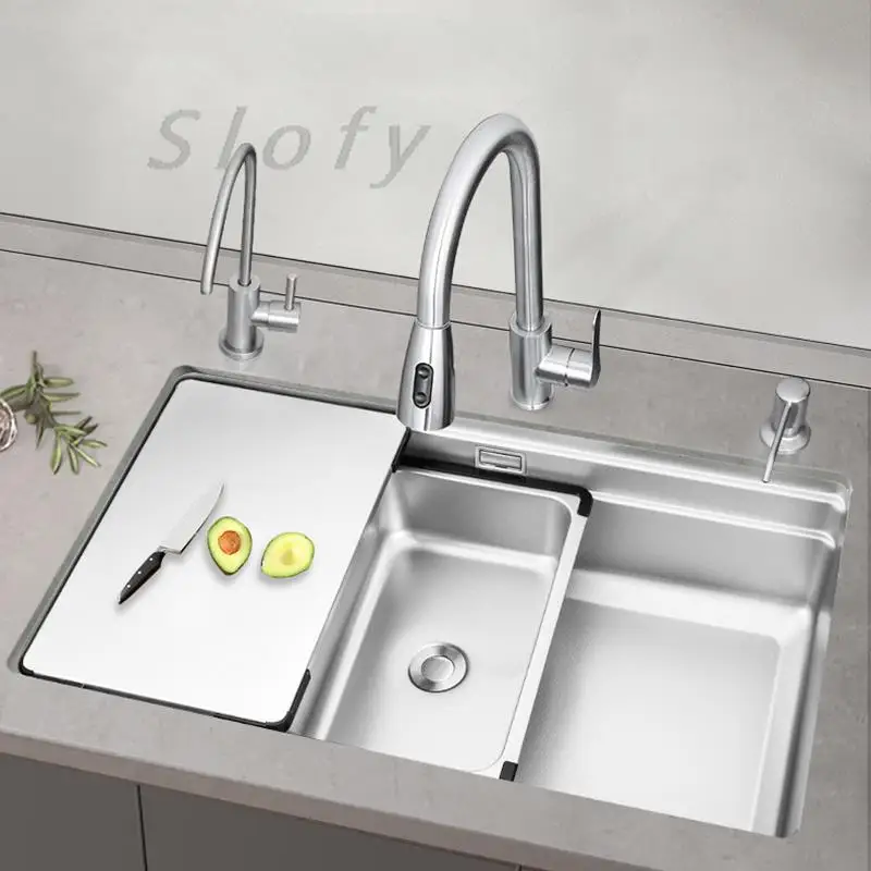 304 Stainless Steel Kitchen Sink Large Single Bowl Wash Basin Sink Undermount for Kitchen Fixture Improvement with Drainage Set