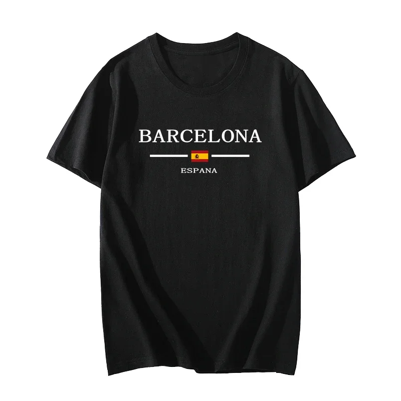 Barcelona Spain Hot Sale T-shirts High Quality Male Casual Sports Cotton Tees Home Outdoor Fashion Streetwear Cool Football Tops