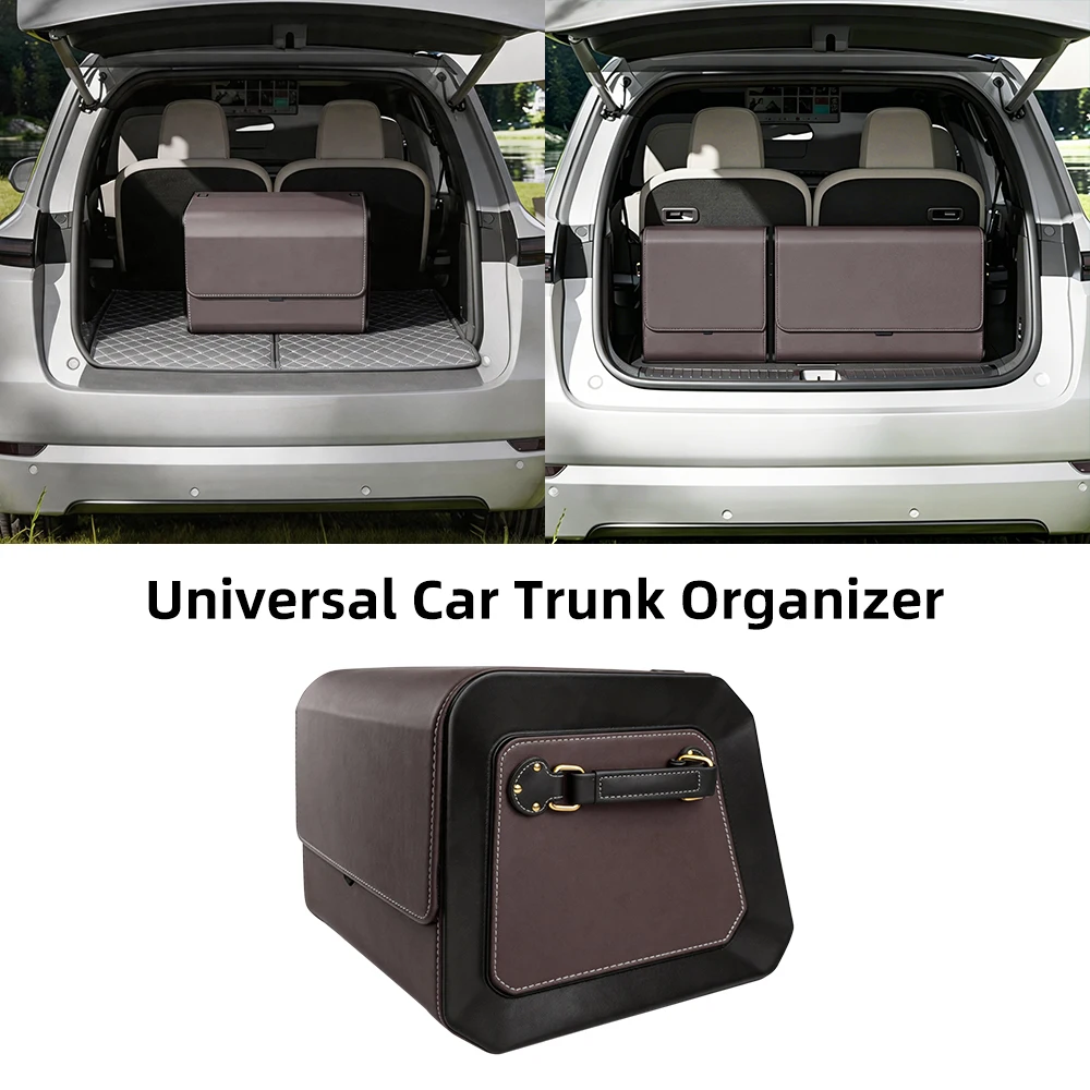 For Tesla Model Y YL Juniper 2020-2026 2027 Model 3 Highland 2017-2028 Model X S Organizer Nappa Leather Car Trunk Storage Box