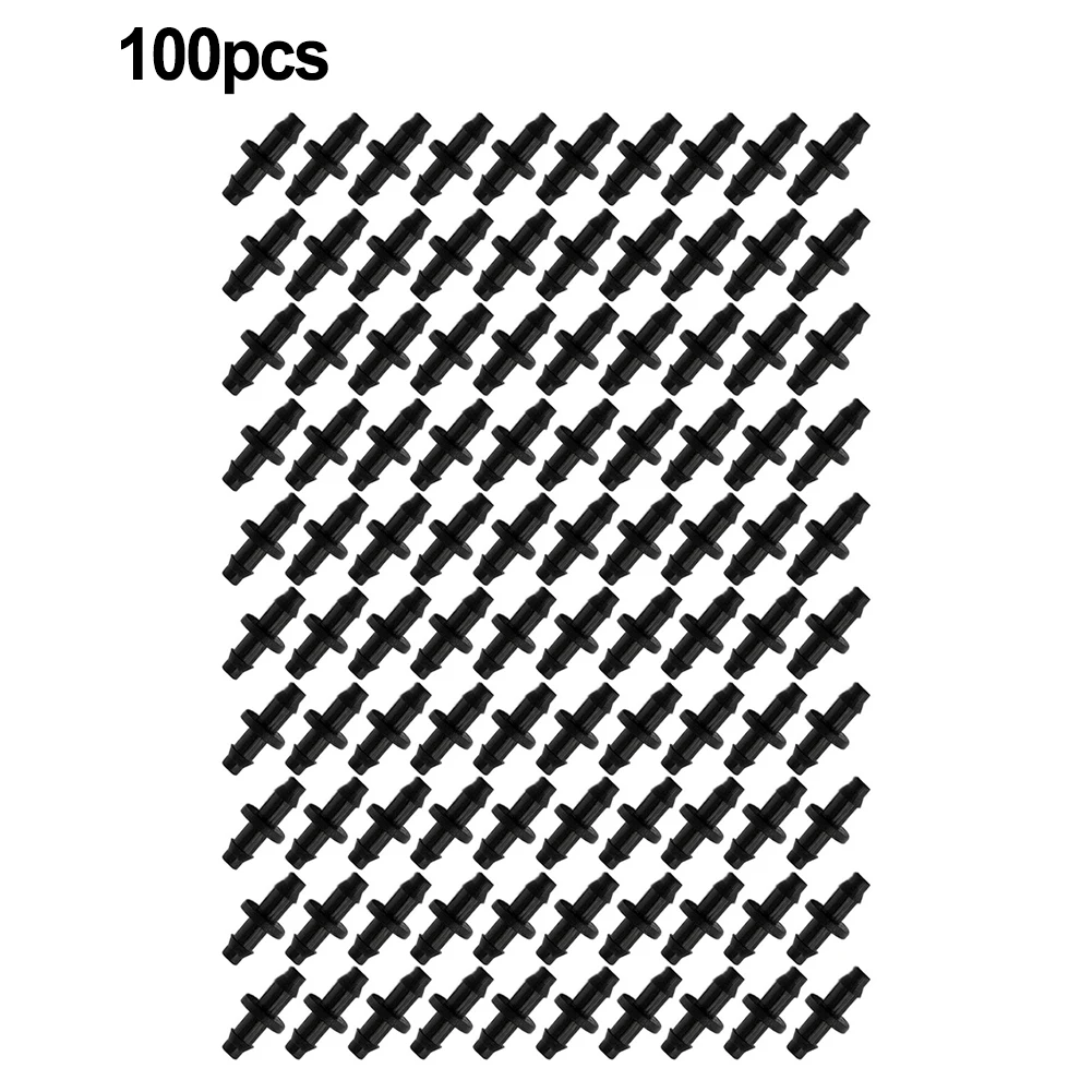 100 Pieces Barbed Coupling Connectors for 1/4 inch Drip Irrigation Tubing and Soaker Hose for Secure and Tight Connection