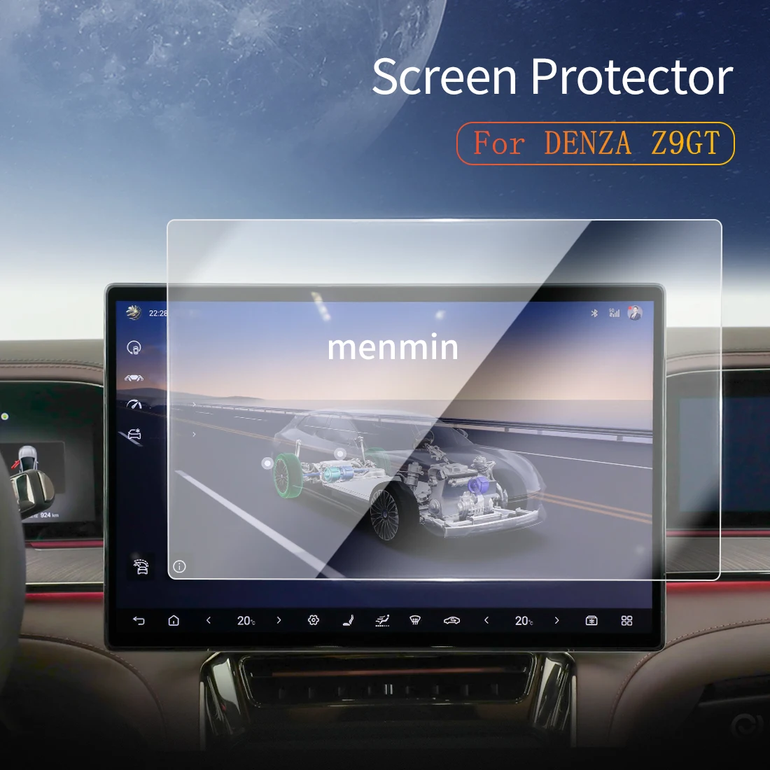 

Car Stickers Dash Carplay Mirror Screen Protector Display Tempered Glass Protective Film Vehicle For25 DENZA Z9GT
