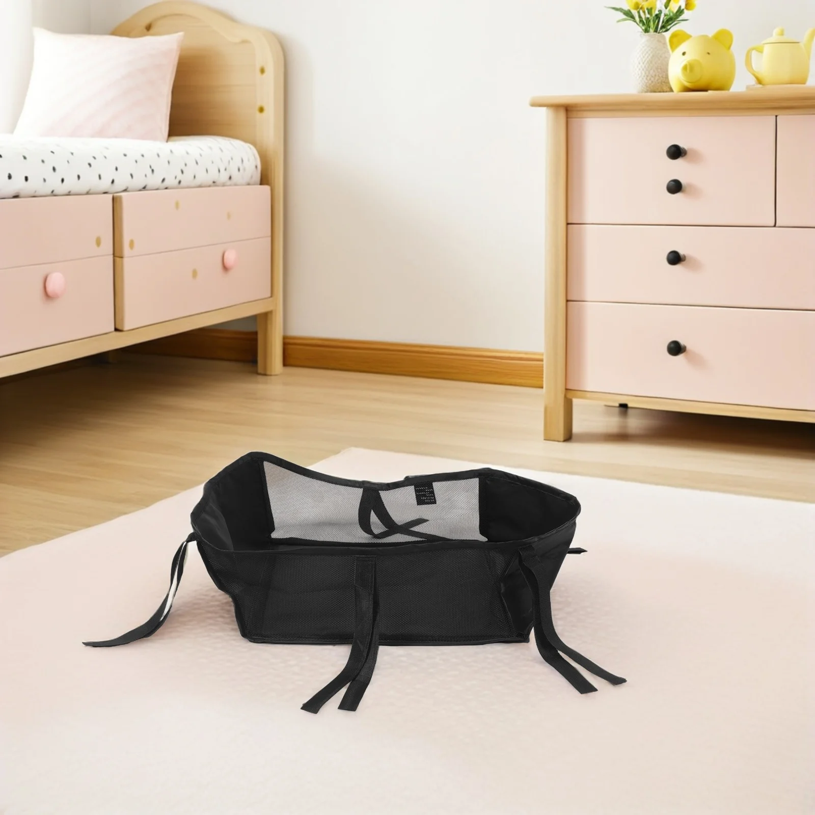 Stroller Accessory Basket Heavy Duty Under Seat Storage for Baby Stroller Organizer Compact Diaper Holder Utility Bin Pram