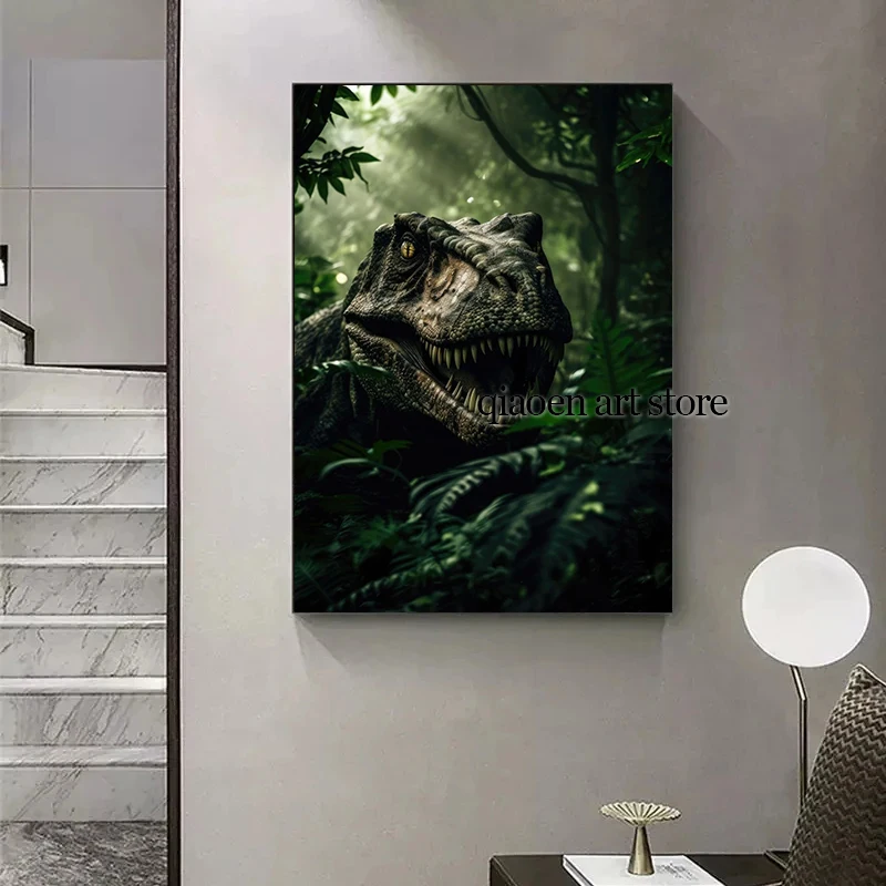 Jurassic Dinosaur Poster T Rex Velociraptor Print Canvas Paintings Modern Wall Art Picture Living Room Bedroom Decor