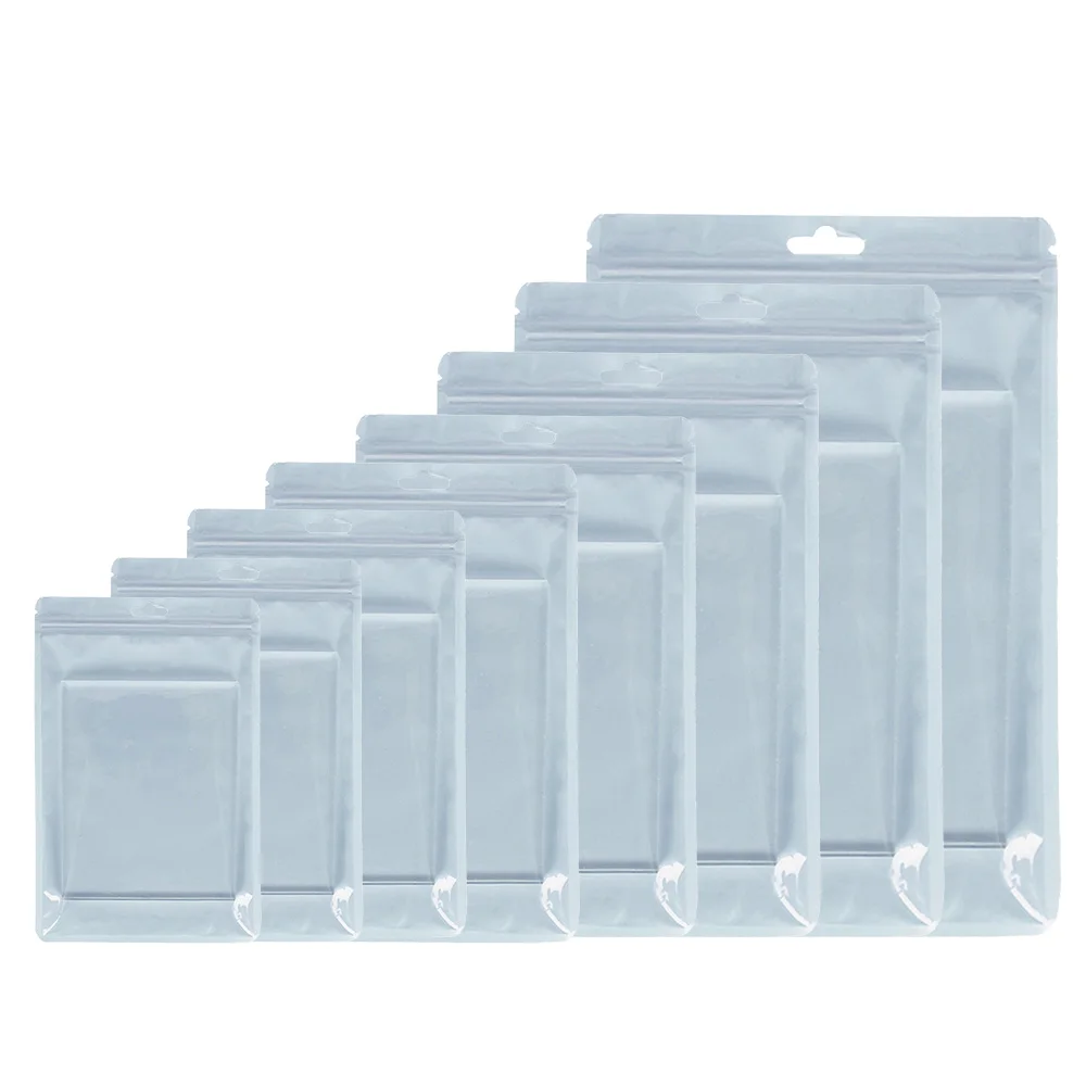 

Plastic Ziplock Bag, Resuable Reclosable Smell Proof Product Packaging Flat Zip Lock Pouch with Hanging Hole and Clear Window