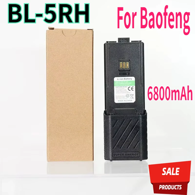 

For Baofeng BL-5RH Walkie Talkie Upgraded Li-ion Battery 6800mAh Type-C USB Charger For UV-5RH/UV-5RM/UV-K5plus Two Way Radios