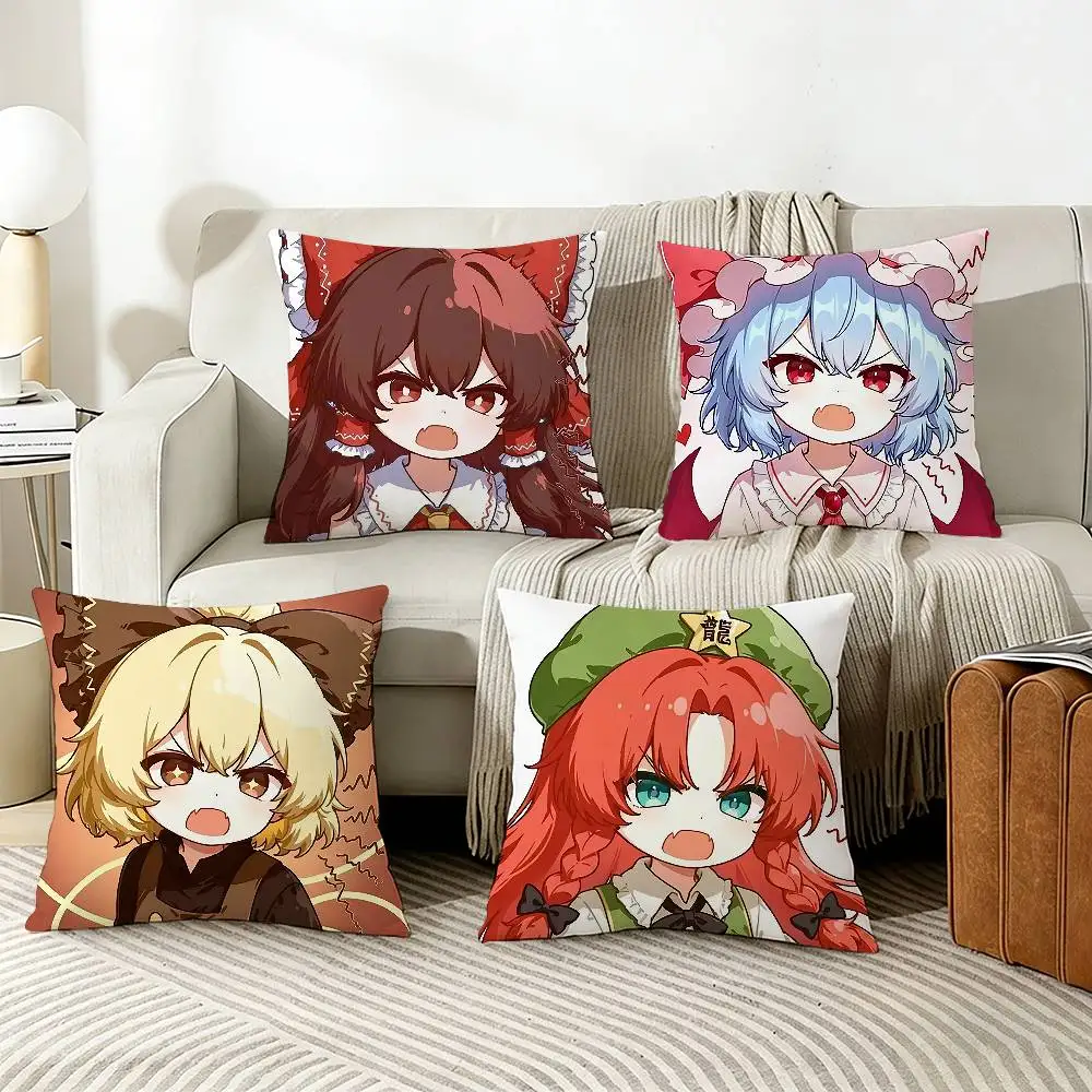 

T-Touhou P-Project Pillow Case Living Room Sofa Cushion Cover Suitable For Home Bedroom Room Decoration
