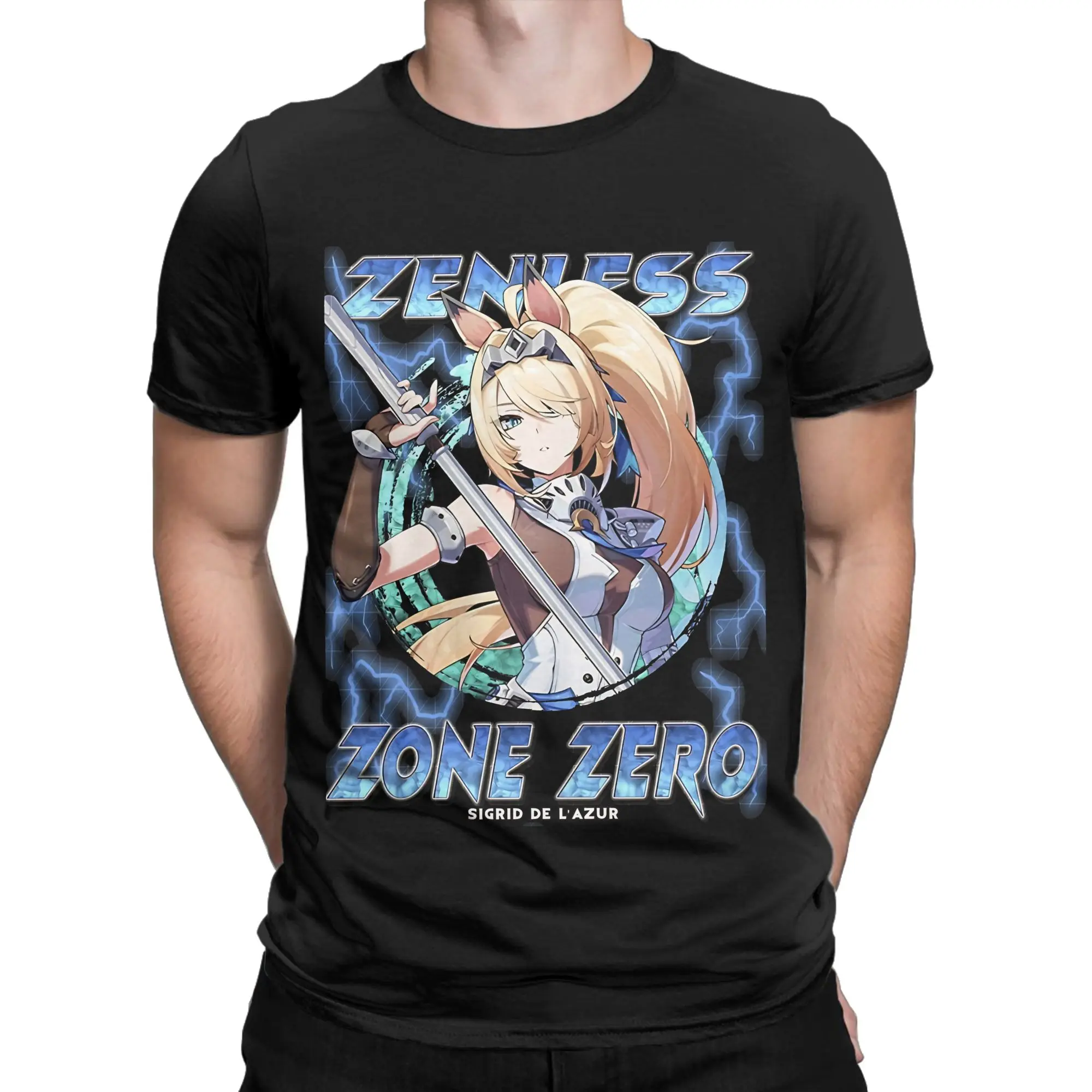 Zenless Zone Zero Sigrid de LAzur Essential Shirt Novelty 100% Cotton T-Shirt Zenless Zone Zero Tees Tops For Men