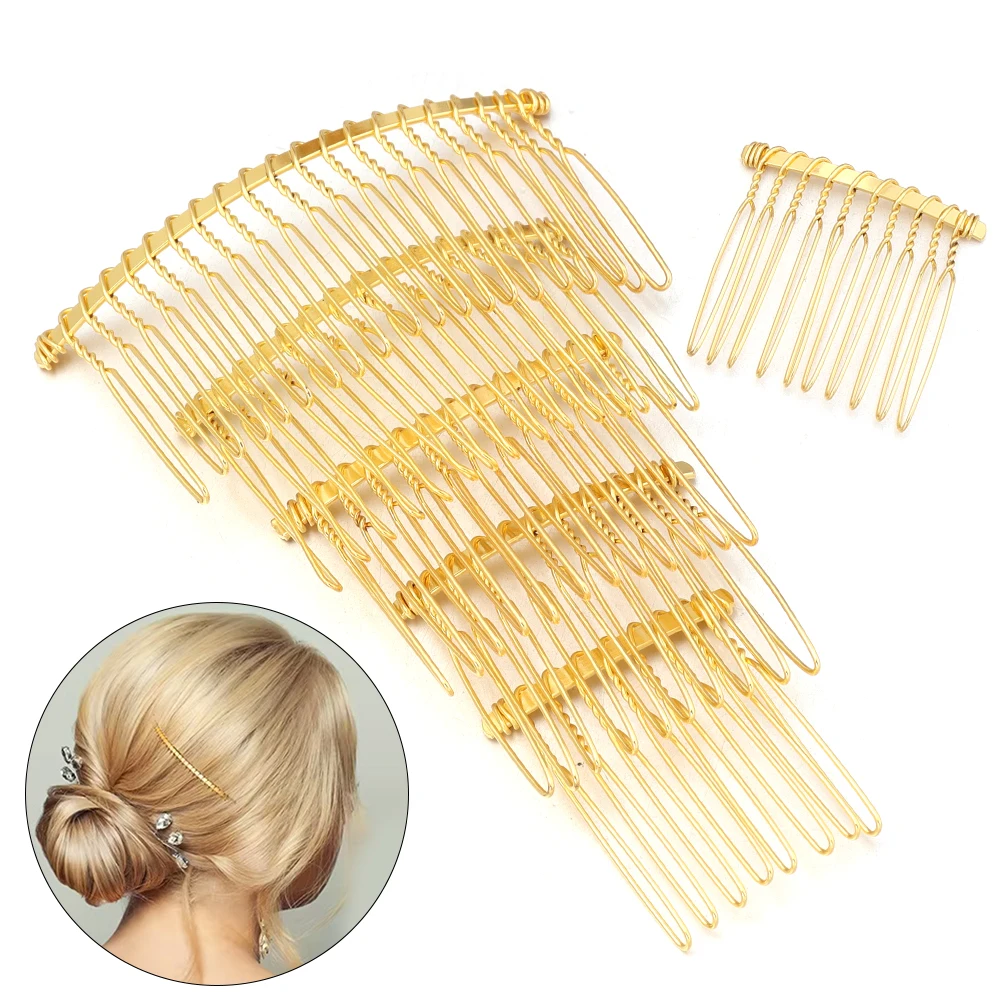 6pcs 10/12/15/20/30 Teeth Metal Hair Comb Claw Hairpins For Wedding Jewelry Making Handmade Comb Base Bridal Hair Accessories