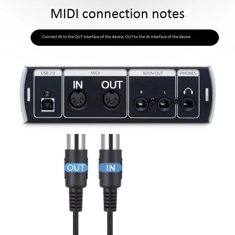 A55TDOREMiDi MTU-11 MIDI to USB C Type C Cable USB MIDI Converter with Indicator Light for MacBook Android