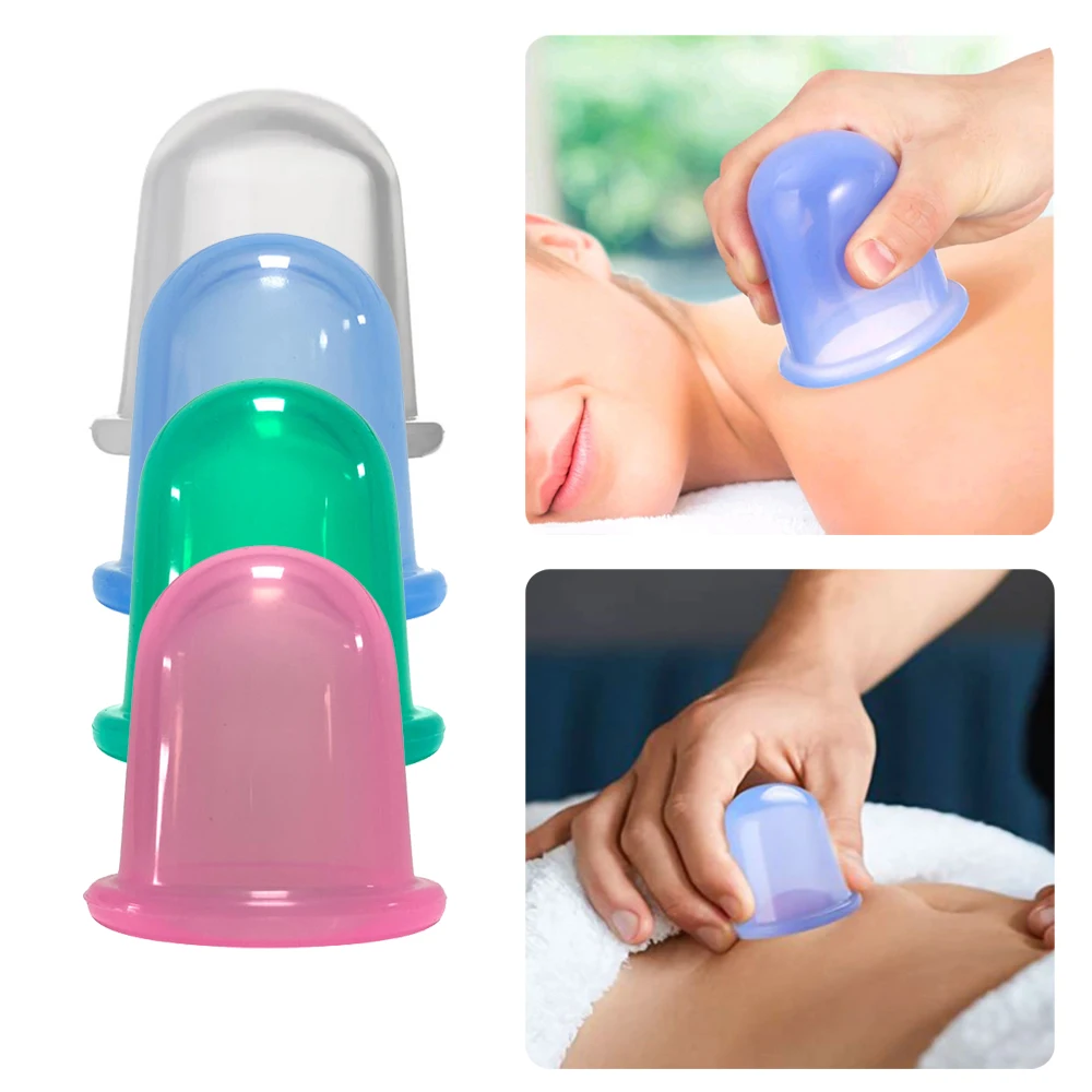 

1-2 шт., китайские медицинские вакуумные банки, силиконовые банки, чашка от целлюлита, присоска, терапевтический инструмент, антицеллюлитная массажная банка для спины и тела