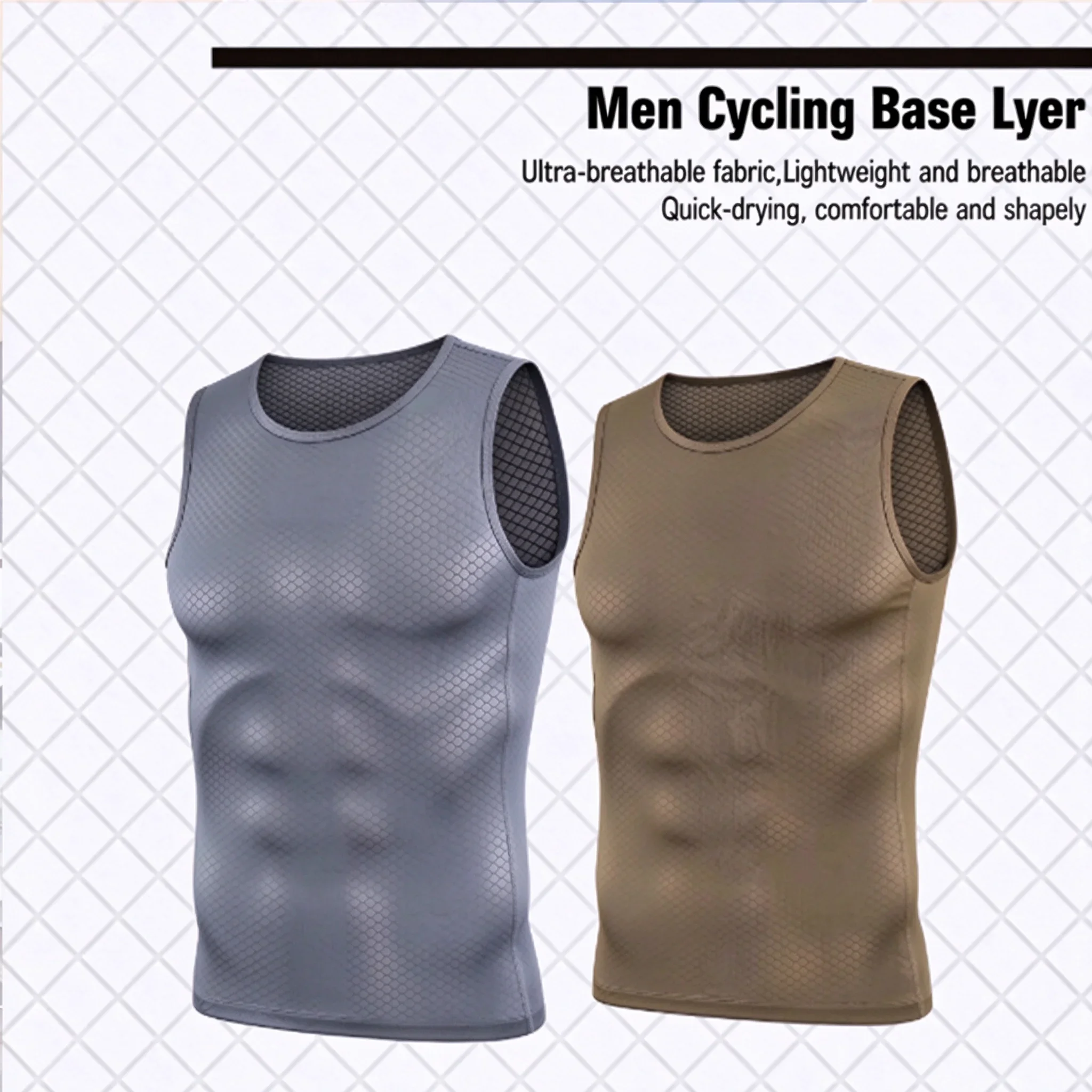 Cycling Base Layer Men Sleevess Mesh Sleevess Vest Quick Dry Summer Sports&Run Undershirts road bike jersey