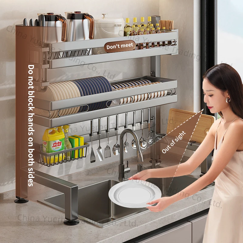 

Расширяемый органайзер для хранения кухонной раковины, полка, пряные стеллажи, подставка для кастрюль, наборы кухонных гаджетов, столешница, держатель губки для мытья посуды