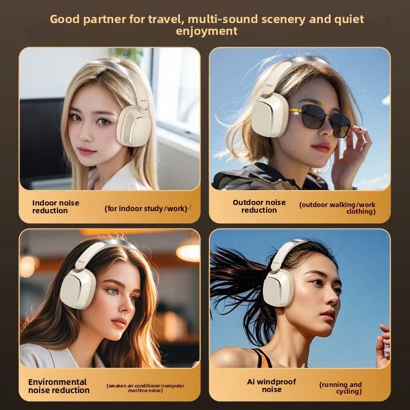 سماعات رأس بلوتوث Acer ANC سماعات صوت محيطي مع ميكروفون عالي الدقة سماعات إلغاء الضوضاء النشطة ENC-Calling 1000mAh OHR525