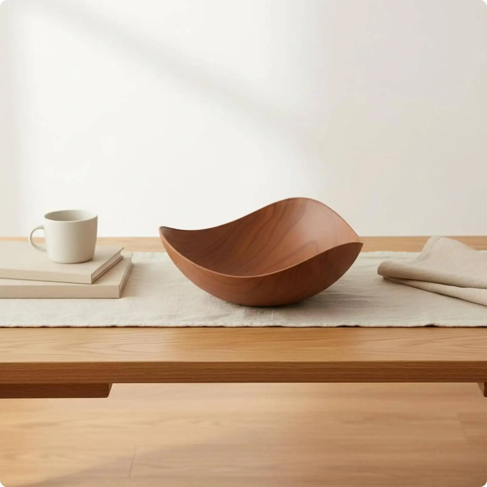 Wood Grain Plastic Fruit Platter Bowl Sturdy Serving Tray for Nuts Candy Dried Fruits Living Room Table Kitchen Use view 5