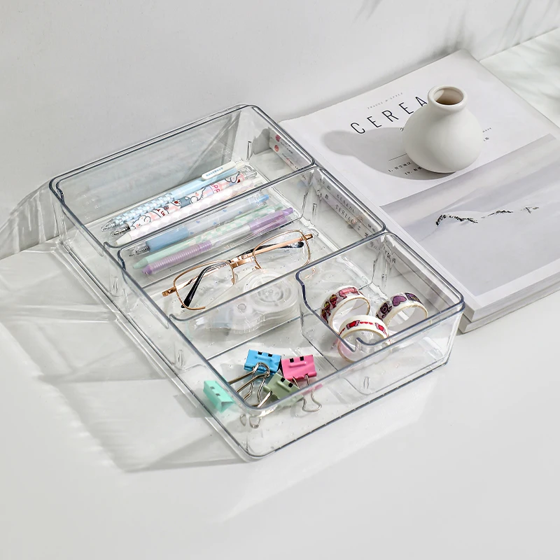 Cosmetic and Stationery Storage Box, Suitable for Makeup,Office Supplies, Home Storage, Desk & Drawer Organizer for Home Storage