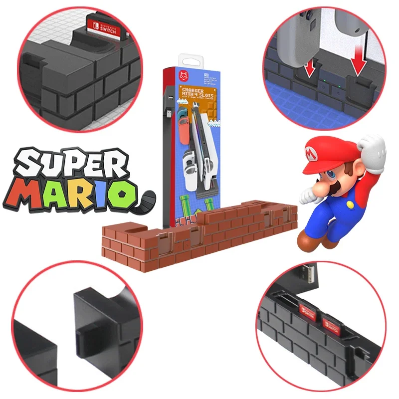 

Super Mario Controller Charger for Nintendo Switch Oled Stand Holder Switch Game Card Case Joy-con Game Accessories Charger Base