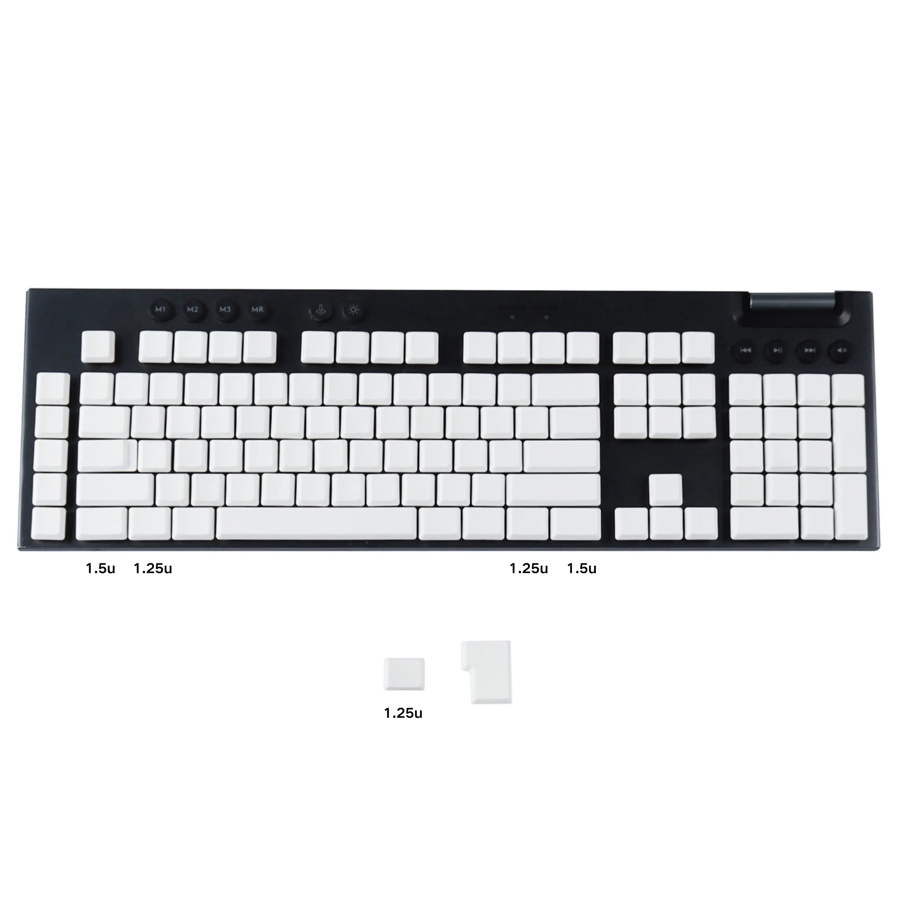 Imagem -06 - Keycap em Branco Material Pbt Faça Você Mesmo Compatível para Logitech G813 G815 G913 G915 G913 Tkl G915 Teclado Tkl Preto Sólido Branco