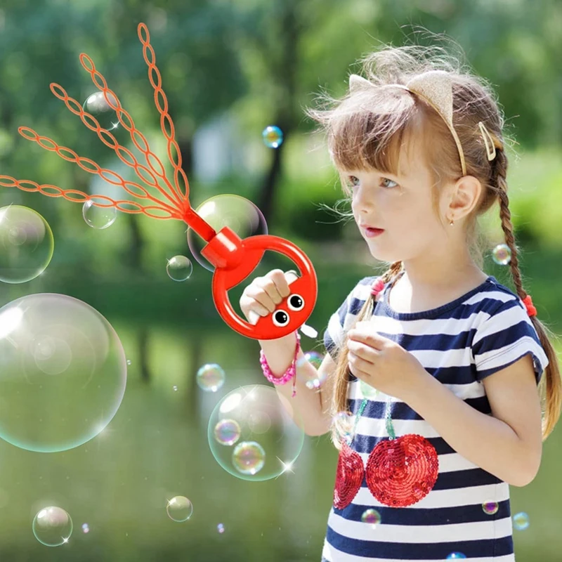 4PCS 32 Hole Smiling Face Bubble Stick Children's Bubble Wand Toy 5-Claw Bubble Wands For Kids Bubblemachine