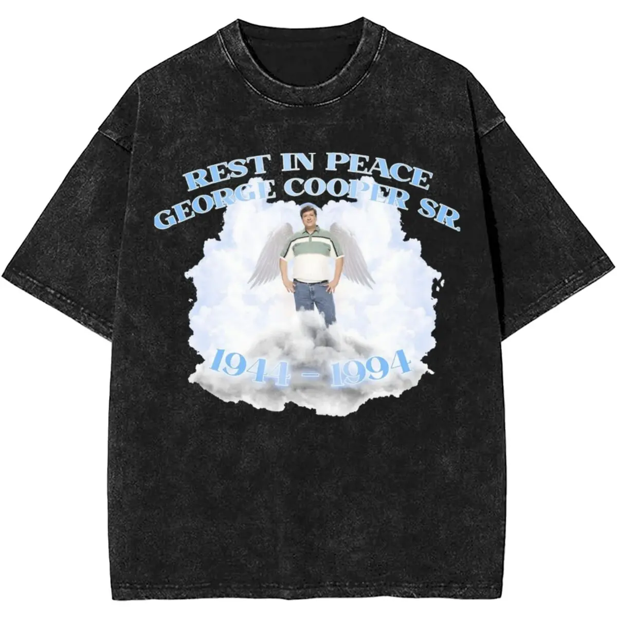 Hip Hop Rest In Peace George Cooper T Shirt Washed Style for Men Women Funny Young Sheldon TV Series T-Shirt Vintage Tee Shirt