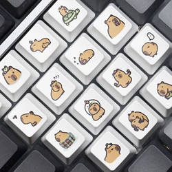 Cute Capybara Keycap Meme Keycap Dye Subbed keycaps for mx stem Gaming Mechanical Keyboards White Shui tun OEM Profile