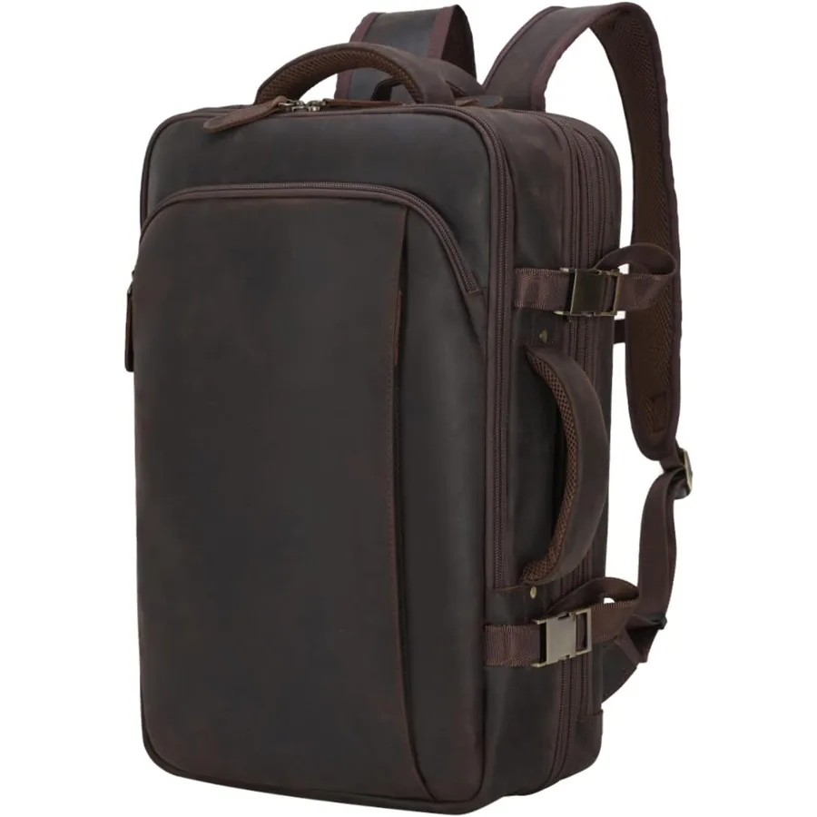 กระเป๋าเป้สะพายหลังหนัง Masa Kawa ขนาด 15.6 นิ้ว สำหรับผู้ชาย ขยายได้ 36 ลิตร เหมาะสำหรับเดินทางเพื่อธุรกิจ กระเป๋าเป้เดินทาง กระเป๋าเป้สำหรับวันหยุดสุดสัปดาห์