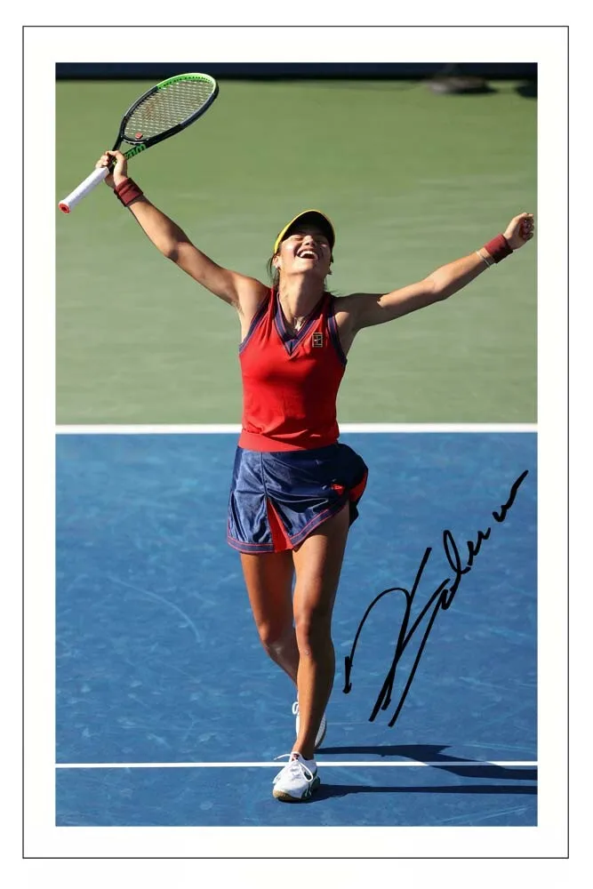 EMMA RADUCANU Signed Autograph PHOTO Fan Gift Signature Print TENNIS Posters Wall Art Rome Decoration