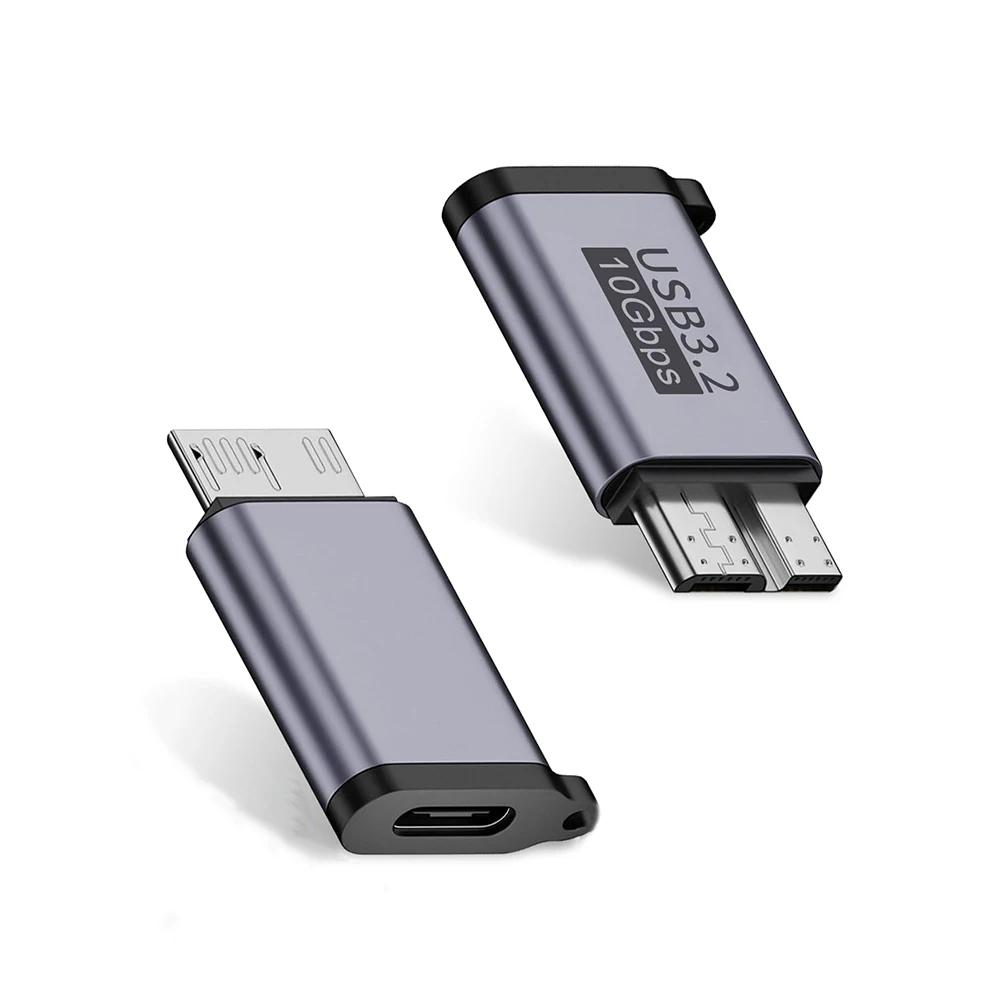 Adaptador micro-b macho a tipo C hembra, convertidor para disco duro externo SSD, tableta, teléfono, portátil, PC, 1-5 piezas, USB 3,2