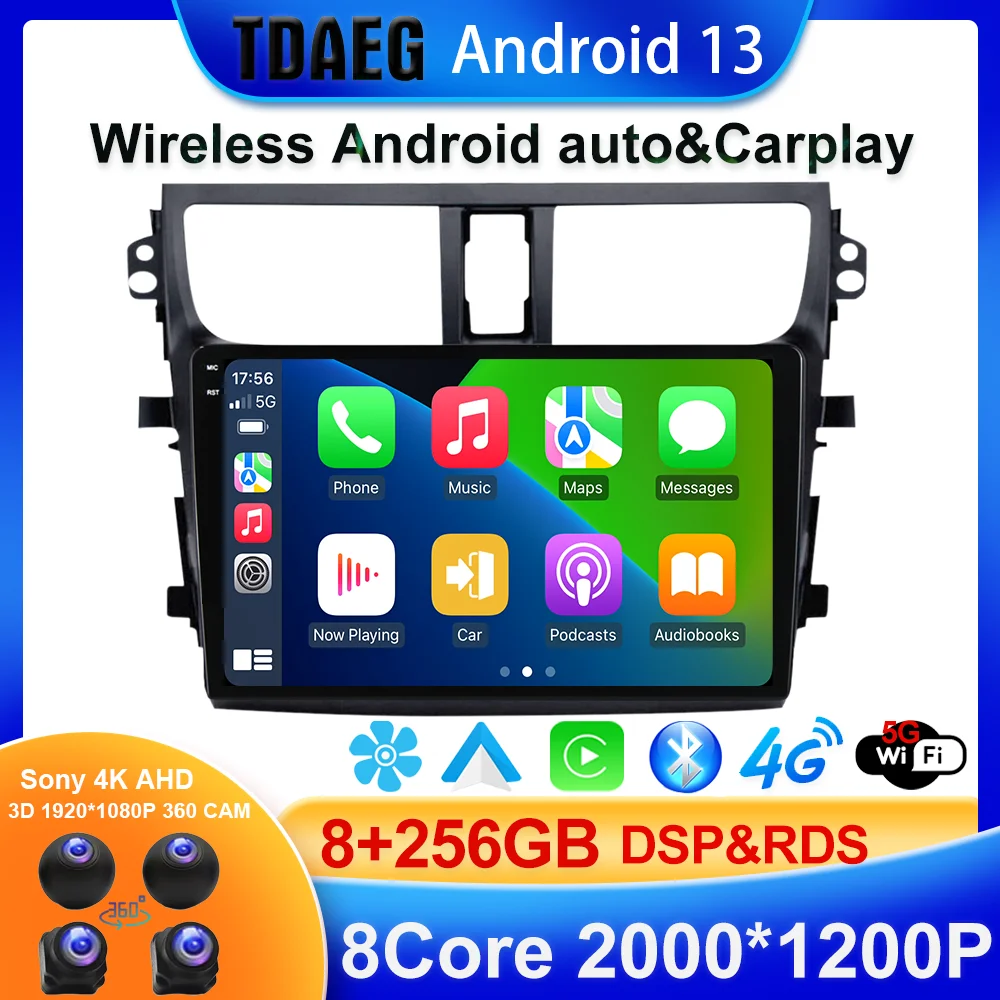 Android 13 untuk SUZUKI CELERIO CULTUS 2015 - 2018 mobil, Radio Stereo Multimedia pemutar Video navigasi GPS nirkabel Carplay Auto