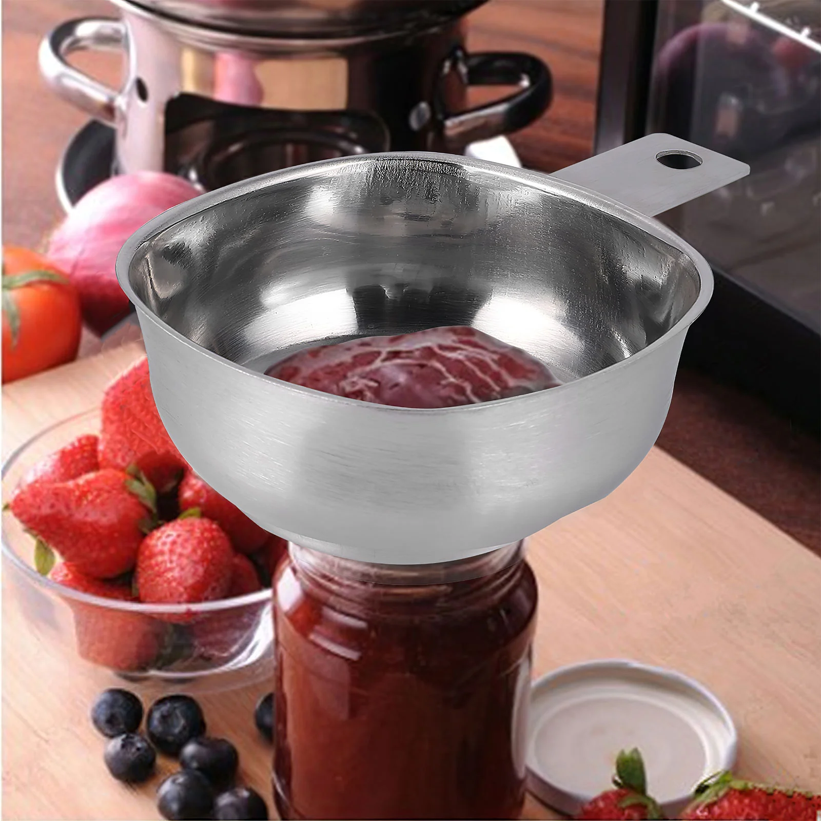 Wide Mouth Funnel Cannel Kitchen Gadget Stainless Steel Jam Funnle Hose Sprayer Nozzle