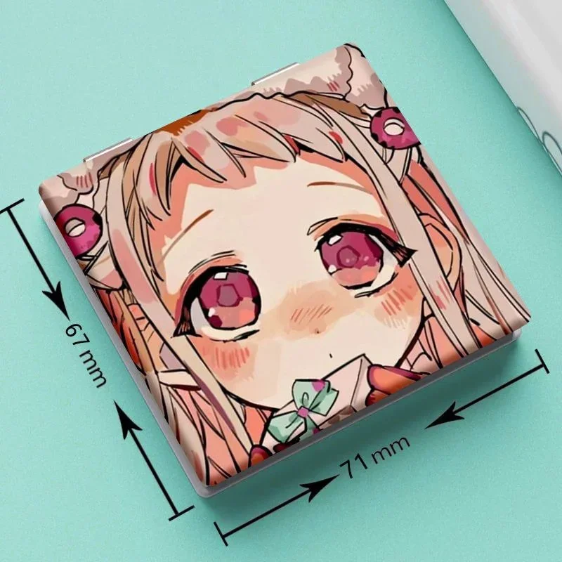 7x6cm Toilettengebundener Hanako Kun Klappbarer doppelseitiger Make-up-Spiegel Tragbarer Reise-Anime Niedliche Mädchen Kinder Vergrößerungsquadrat