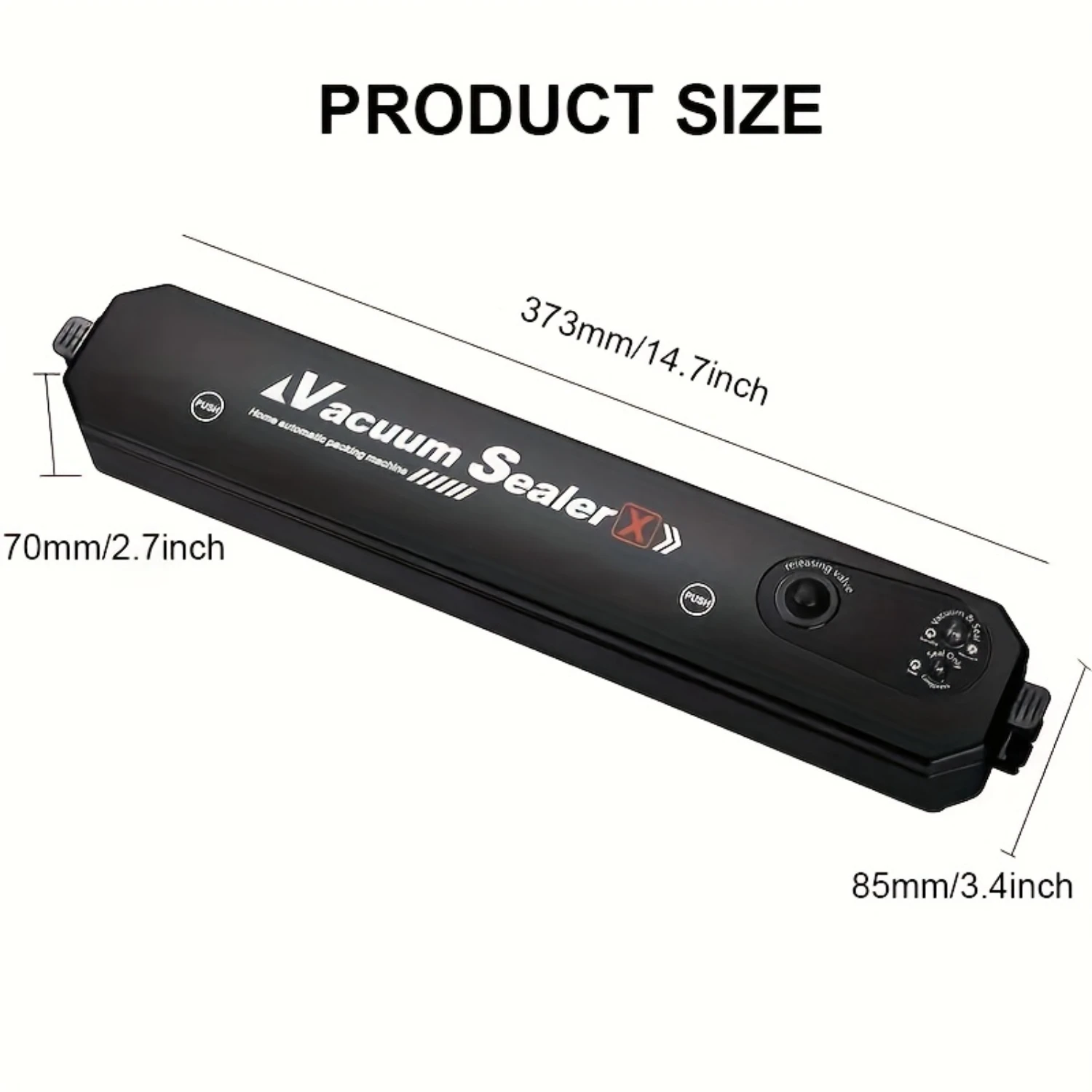 

Vacuum Sealer Machine Food Automatic Air Sealing System For Dry And Wet Modes Compact Design 14.6 Inch