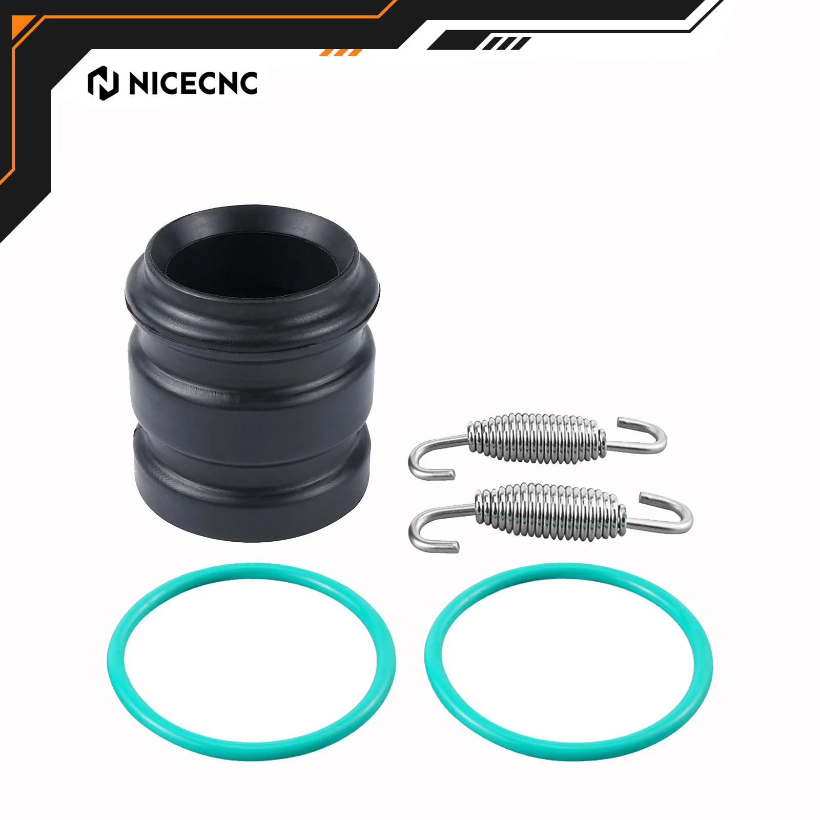 

NICECNC For KTM 250 300 EXC MXC XCW XC SX 6D Freeride 1998-2016 2015 2014 Exhaust Coupler Muffler Rubber Seal O-ring Springs Kit