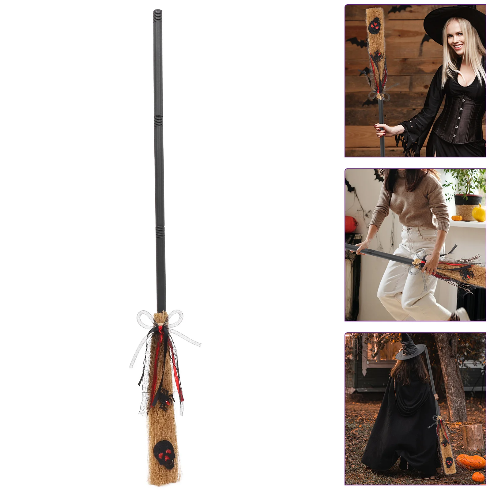 

Halloween Witch Broom Prop Lightweight Flying Broomstick For Costume Party Masquerade Decoration Wizard Broomtick