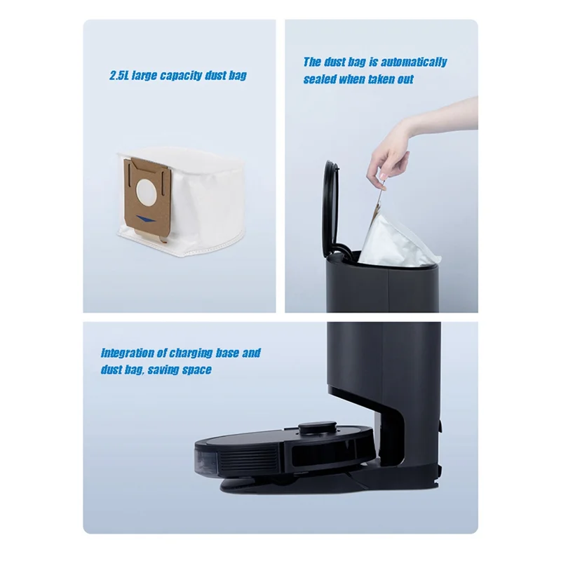 12 Buah untuk Ecovacs Deepot Ozmo T8 / Aivi / Max N8pro / T9 / T9max Robot Penyedot Debu Bagian Kantong Debu