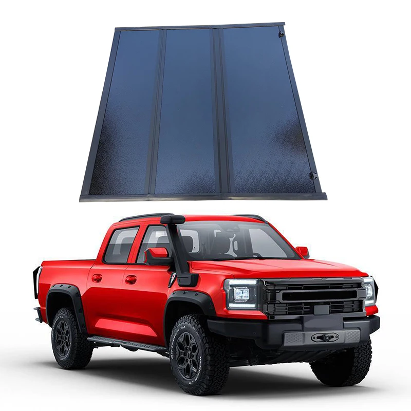 

Wholesale 4X4 Pick Up Truck Bed Cover Hard Tri-Fold Embedded Aluminum Tonneau Cover For Chevrolet Silverado 5.8ft