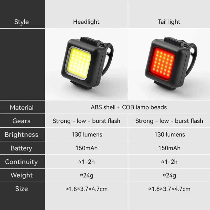 Cycling Bicycle Front Rear Light Set Bike USB Charge Headlight Light MTB Waterproof Taillight LED Lantern Bike Parts