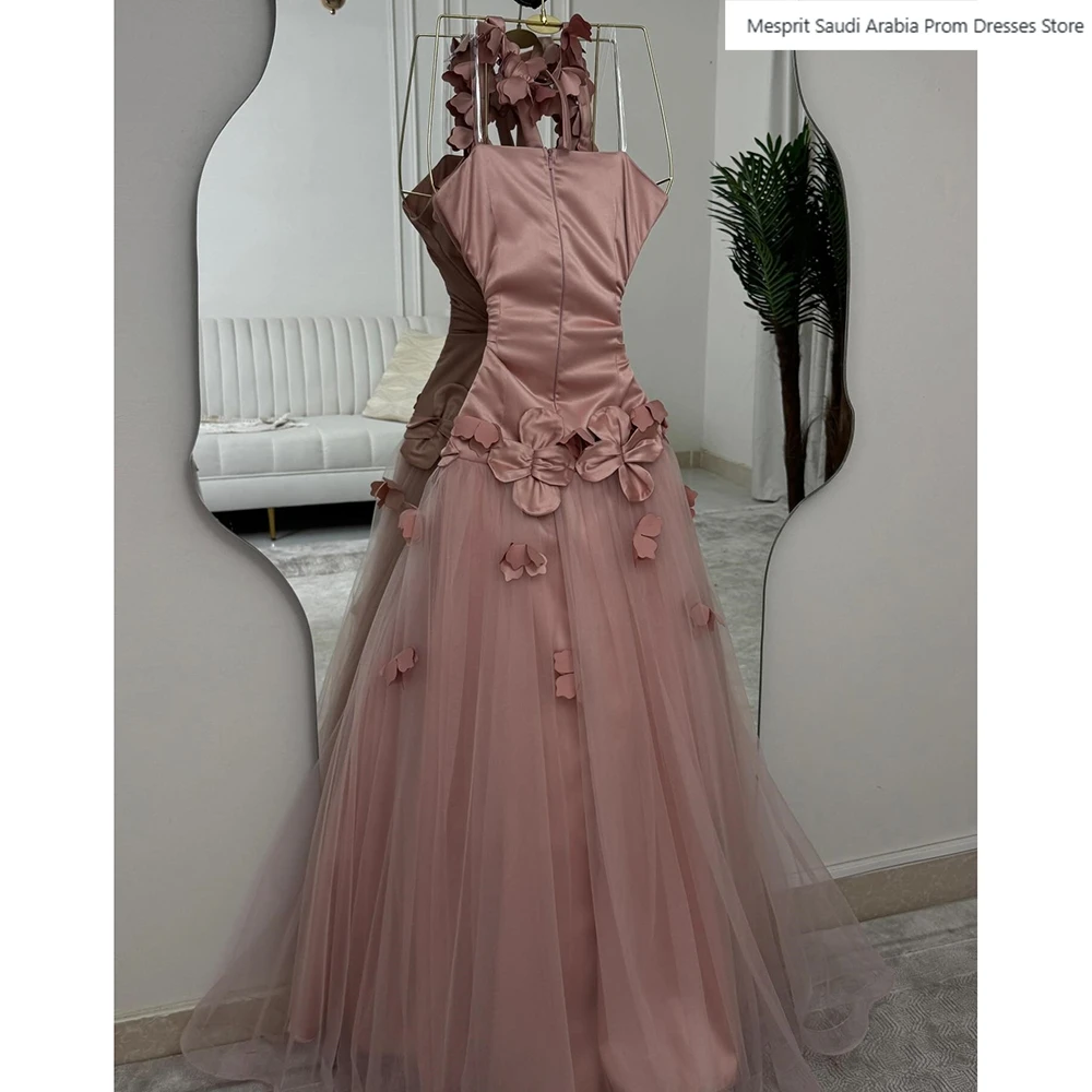 Robe de soirée trapèze pour femmes, longueur au sol, bretelles Spaghetti, sans manches, robe de bal, fleurs, drapée Simple, personnalisée