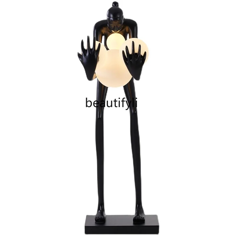 Living Room Floor Lamp Villa Hotel Creative Personality Art Humanoid Hall Lobby Bar Model Room Sculpture Floor Lamp