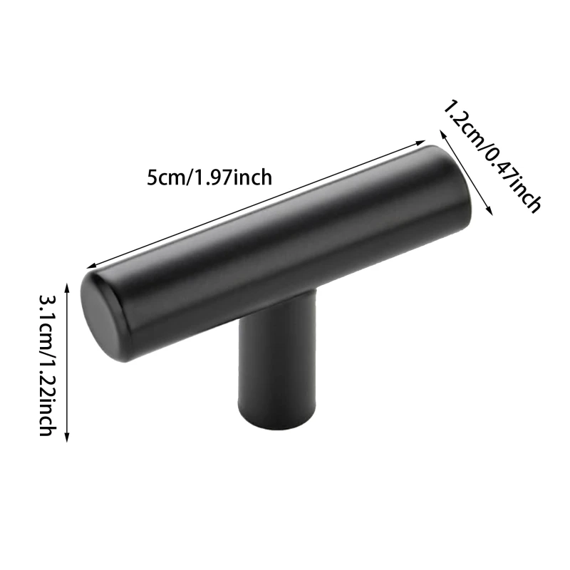 1ชิ้นมือจับสีดำสำหรับตู้และลิ้นชักสแตนเลสมือจับตู้เสื้อผ้าตู้ครัวดึงลูกบิดลิ้นชัก