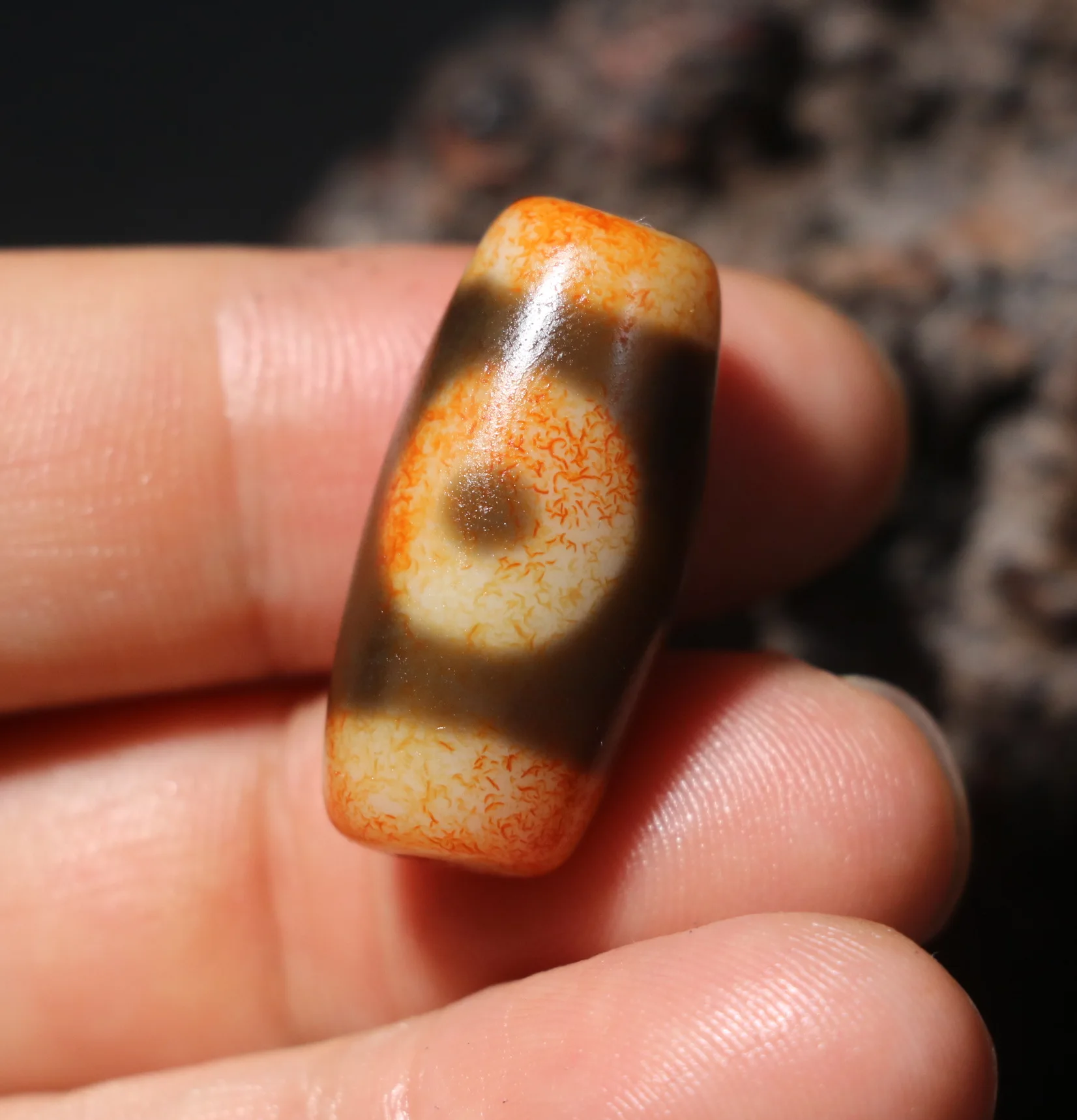 Unique Magic Power Energy Tibetan Old Agate Heaven&Earth Harmonious Symbol dZi Bead For Bracelet Amulet Talisman RT