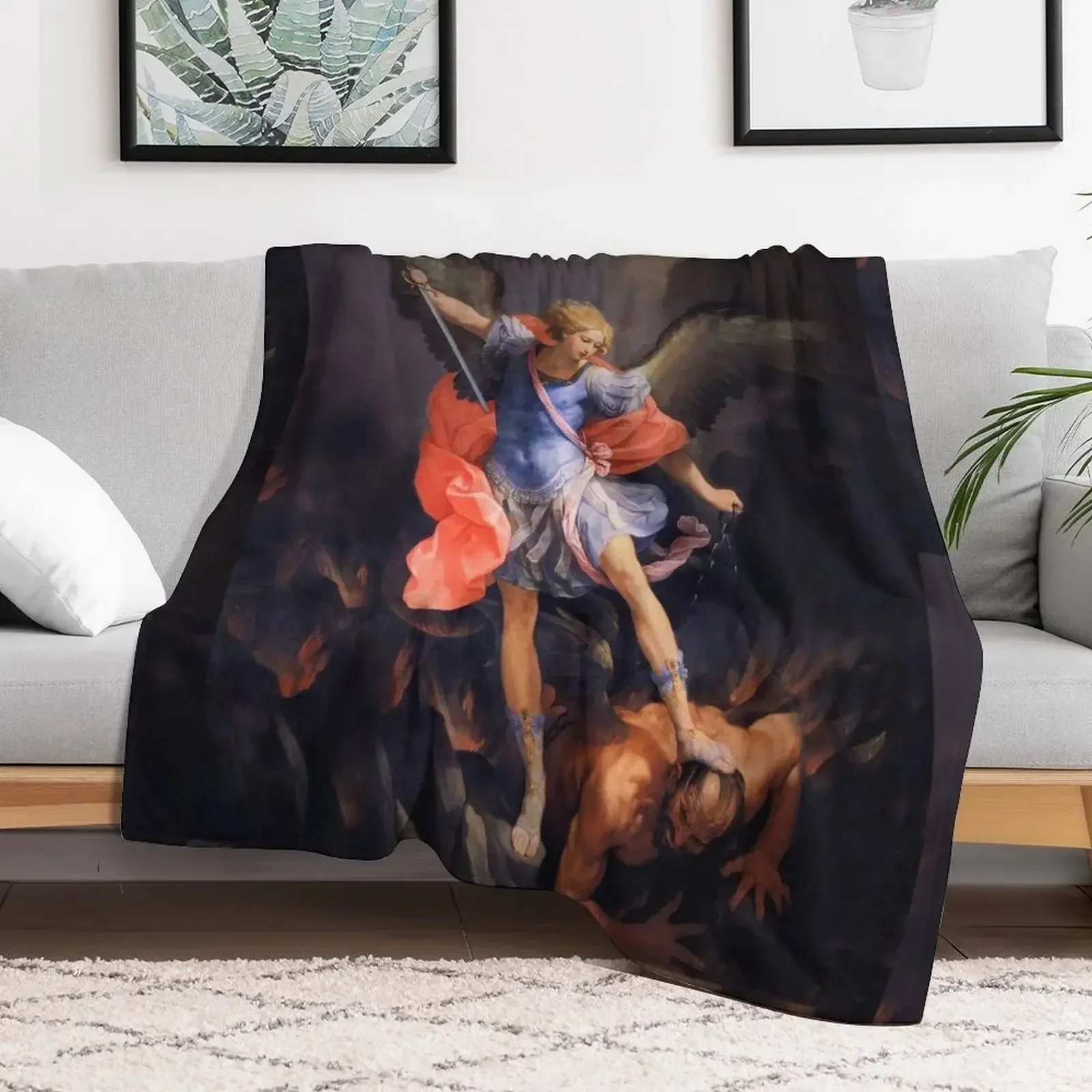 

St Michael Archangel Angel Catholic Saint Devotion Throw Blanket Plaid Luxury St Loose Blankets