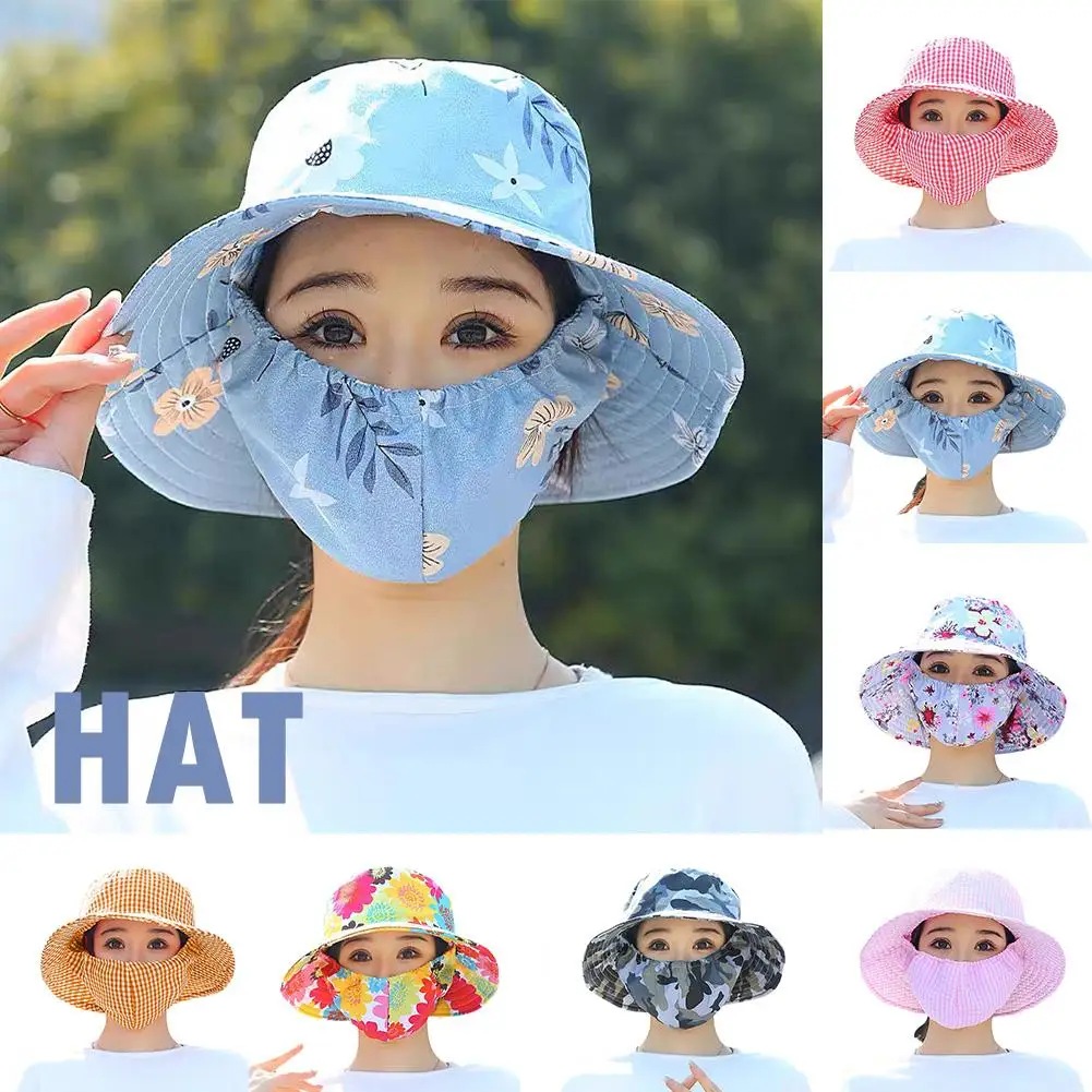 1pcs Dust Mask Hat Outdoor Anti-uv Sunscreen Hat Protect Tea Mask Fisherman Picking With Hat Neck hot Unisex Cap L6L6