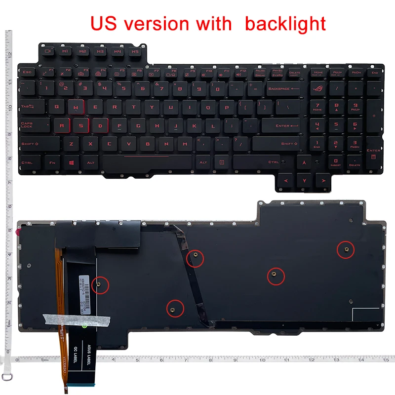 

RU/US/PO/SP English Keyboard for ASUS ROG G752 G752V G752VL G752VM G752VS G752VT G752VY V153062AS1-US 0KN0-SI1US11 Backlit